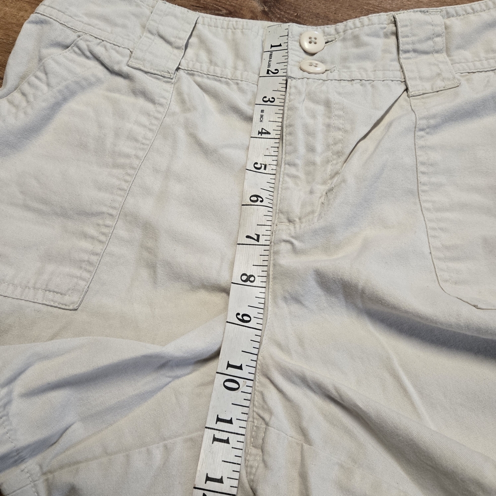 Y2K Allison Brittney Light Tan Cargo Shorts Size 10 100% Cotton - Picture 4 of 6
